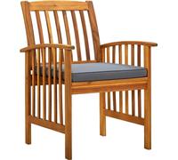 vidaXL Chaises de jardin de salle à manger 6 pièces avec coussins en bois massif d'acacia