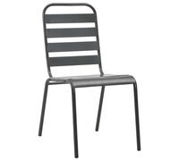 vidaXL Chaises de jardin empilables 2 pcs. acier gris