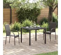 vidaXL Chaises de jardin empilables 2 pcs. Poly rotin brun