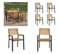 vidaXL Chaises de jardin empilables 4 pcs. Bois massif acacia et métal - Chaise de jardin empilable - Chaise de jardin empilable - Chaise empilable