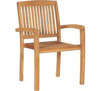 vidaXL Chaises de jardin empilables 6 pièces Bois massif teck Marron G