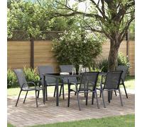 vidaXL Chaises de jardin empilables - Lot de 6 - Textilène Gris