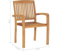 vidaXL Chaises de jardin empilables avec coussins – 8 pcs Bois massif teck