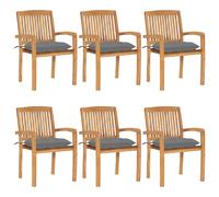 vidaXL Chaises de jardin empilables lot de 6