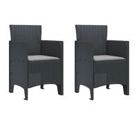 vidaXL Chaise de jardin 2 pcs Anthracite 53 x 49 x 85 cm Polypropylène