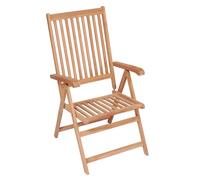 vidaXL Chaises de jardin réglables – Lot de 6 – Bois massif teck