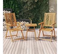 vidaXL Chaises de jardin Réglables 2 pcs. Bois massif acacia