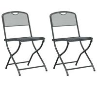 vidaXL Chaises de jardin, lot de 2, anthracite, 52,5 x 46 x 82 cm, fer