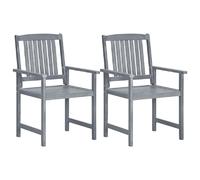vidaXL Chaises de jardin lot de 2 Gris Bois solide d'acacia