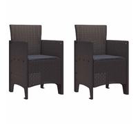 vidaXL Chaises de jardin lot de 2 Marron/Anthracite