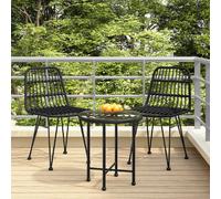 vidaXL Chaises de jardin lot de 2 - Noir