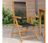 vidaXL Chaises de jardin lot de 2 noir