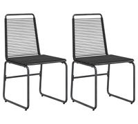 vidaXL Chaises de jardin, lot de 2, noir, 48 x 55 x 89,5 cm, rotin