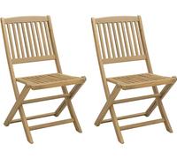 vidaXL Chaises de jardin, lot de 2, pliables, 44 x 50 x 88 cm, bois massif d'acacia
