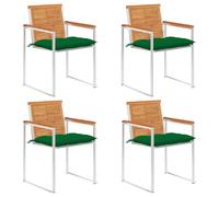vidaXL Chaises de jardin lot de 4 avec coussins