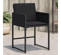 vidaXL Chaises de jardin lot de 4 avec coussins noir résine tressée