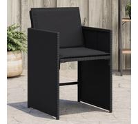 vidaXL Chaises de jardin lot de 4 avec coussins noir résine tressée