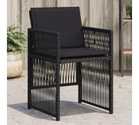 vidaXL Chaises de jardin lot de 4 avec coussins noir résine tressée