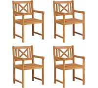 vidaXL Chaises de jardin, lot de 4, bois d'acacia massif naturel