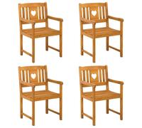 vidaXL Chaises de jardin, lot de 4, bois d'acacia massif naturel