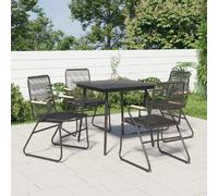 vidaXL Chaises de jardin - Lot de 4 - Rotin PVC - Noir