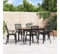 vidaXL Chaises de jardin - Lot de 6 - Noir