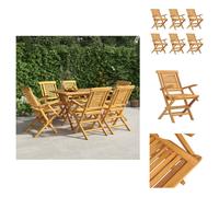 vidaXL Chaises de jardin, lot de 6, pliables, 56 x 63 x 90 cm, bois massif de teck - Chaises de jardin