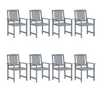 vidaXL Chaises de jardin 8 pcs. Bois massif acacia gris