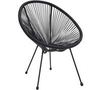 vidaXL Chaises de jardin Moon 2 pcs. Rotin noir