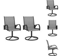vidaXL Chaises de jardin pivotantes 2 pcs. Textilene and Stahl Grau - Chaises de jardin