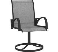 vidaXL Chaises de jardin pivotantes Textilène et acier gris – Lot de 2