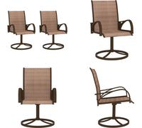 vidaXL Chaises de jardin pivotantes 2 pcs. Textilene et acier Marron - Chaise de jardin - Chaises de jardin - Chaise pivotante - Chaises pivotantes