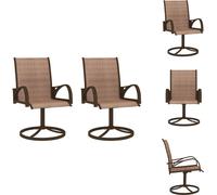 vidaXL Chaises de jardin pivotantes 2 pcs. Textilène et acier Marron - Chaises de jardin