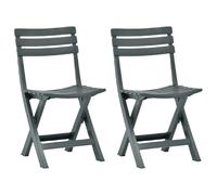 vidaXL Chaises de jardin pliables 2 pcs - Plastique Vert