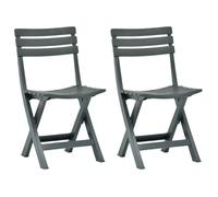 vidaXL Chaises de jardin pliables en plastique vert - Lot de 2