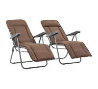 vidaXL Chaises de jardin pliables - Lot de 2, Marron