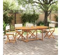 vidaXL Chaises de jardin pliables lot de 4 blanc crème tissu, chaise de metteur en scène pliante, chaise de metteur en scène de camping, chaise de metteur en scène pliable G