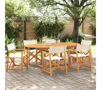 vidaXL Chaises de jardin pliables - Lot de 6 Blanc crème