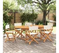 vidaXL Chaises de jardin pliables lot de 6 blanc crème tissu, chaise de metteur en scène pliante, chaise de metteur en scène de camping, chaise de metteur en scène pliable G