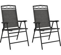 vidaXL Chaises de jardin pliantes 2 pcs. Acier gris et textilène