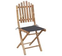 vidaXL Chaises de jardin pliantes 2 pcs. avec coussin bambou