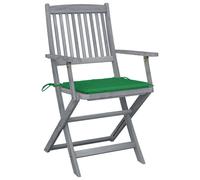 vidaXL Chaises de jardin pliantes 2 pièces avec coussin en bois massif d'acacia