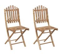 vidaXL Chaises de jardin pliantes 2 pcs. avec coussins bambou