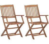 vidaXL Chaises pliables - Acacia avec coussins