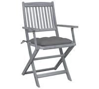vidaXL Chaises de jardin pliantes 2 pcs. avec coussins en bois massif d'acacia