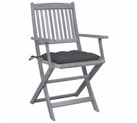 vidaXL Chaises de jardin pliantes 2 pcs. avec coussin en bois massif d'acacia