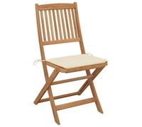 vidaXL Chaises de jardin pliantes 2 pcs. avec coussins en bois massif d'acacia