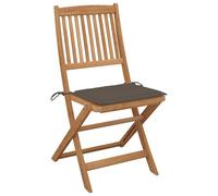 vidaXL Chaises de jardin pliantes 2 pcs. avec coussins en bois massif d'acacia