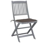 vidaXL Chaises de jardin pliantes 2 pcs. avec coussins en bois massif d'acacia