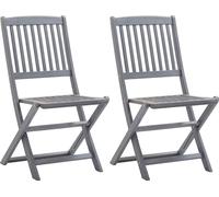 vidaXL Chaises de jardin pliantes 2 pcs. avec coussins en bois massif d'acacia